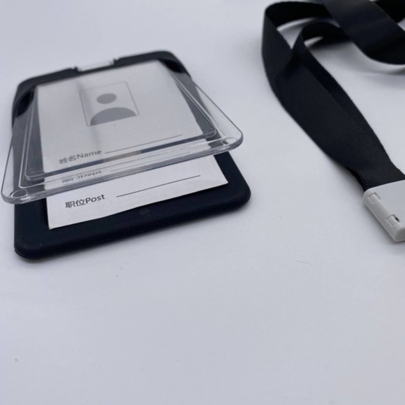 Silica Gel ID Holder and Lanyard Black - Picture 3 of 4